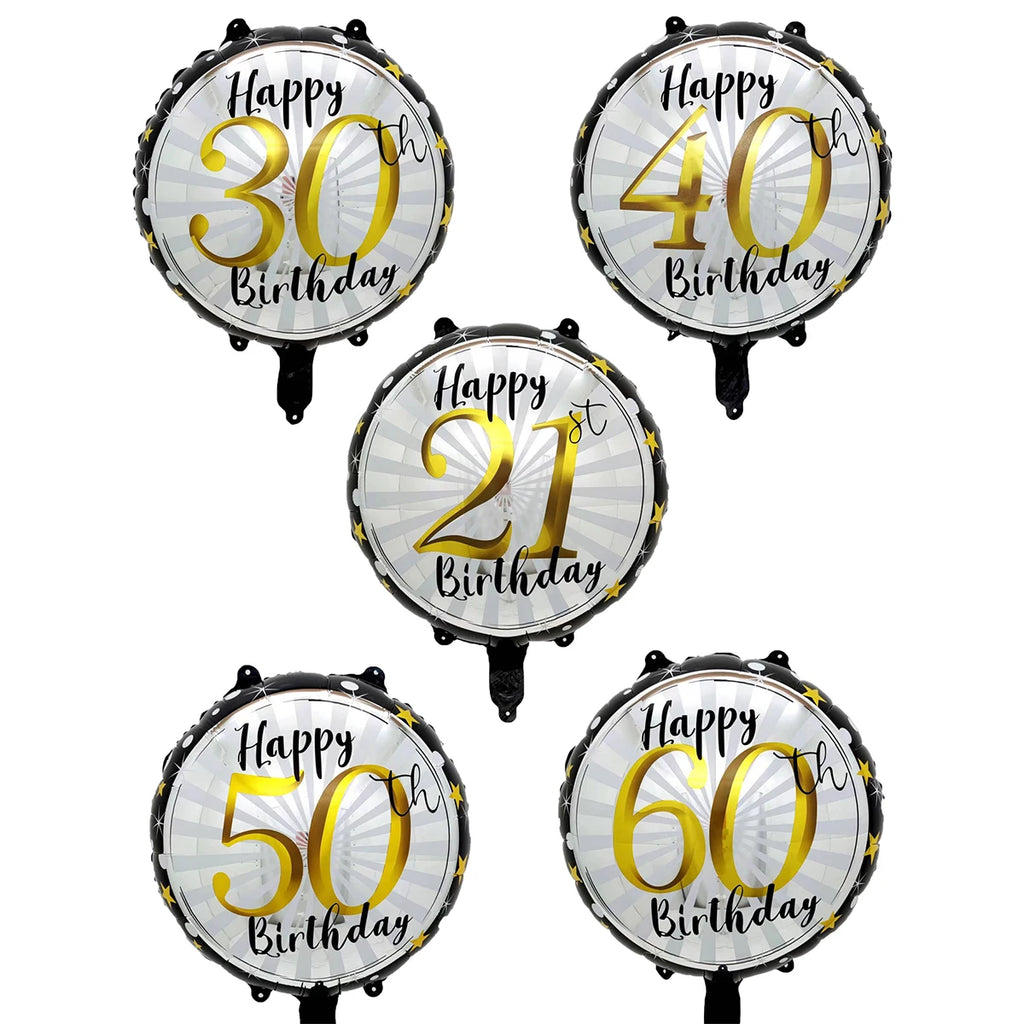 5pcs 18inch 21st 30th 40th 50th 60th Birthday Balloons Happy Birthday Party Decorations