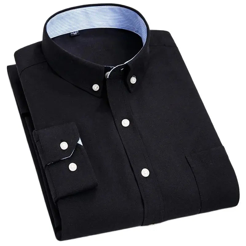Men's Long Sleeve Shirt Non-Ironing Oxford Spinning Spring Summer Autumn Slim Casual Comfortable All Fashion Fast Color Shirt