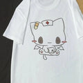 Women T Shirts Cartoon Printed Funny Couple Sweet Short Sleeve O Neck Loose Y2k Harajuku Tops Female Casual Tshirt Streetwear