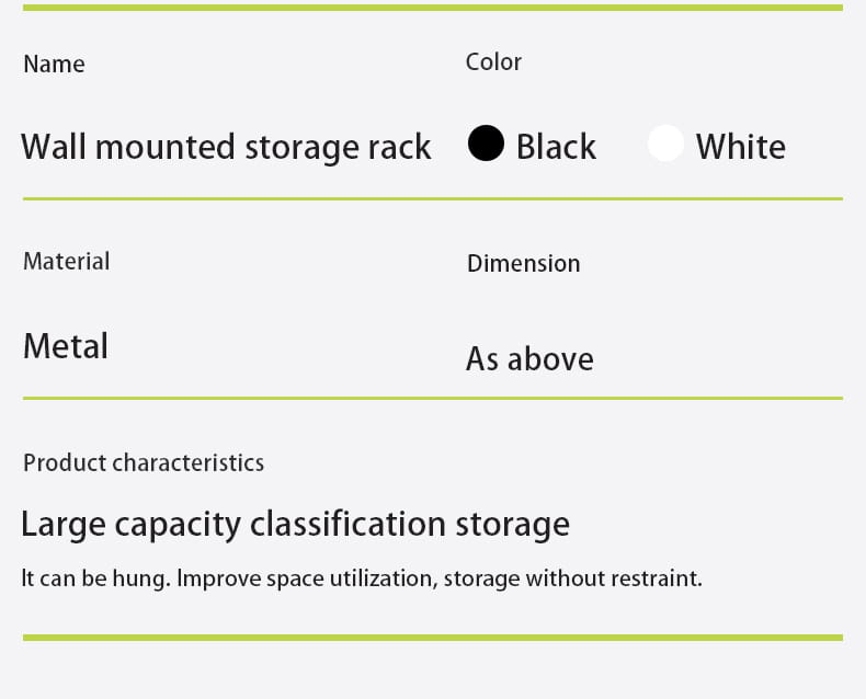 black metal wall mounted storage rack with large capacity classification storage and five-tier white mesh file organizer for efficient document management