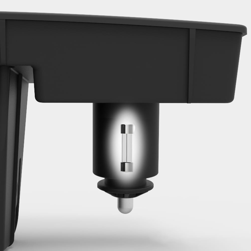 black audi a6 a7 wireless car charger with 15w fast charging pad and glowing cylindrical light element at its base