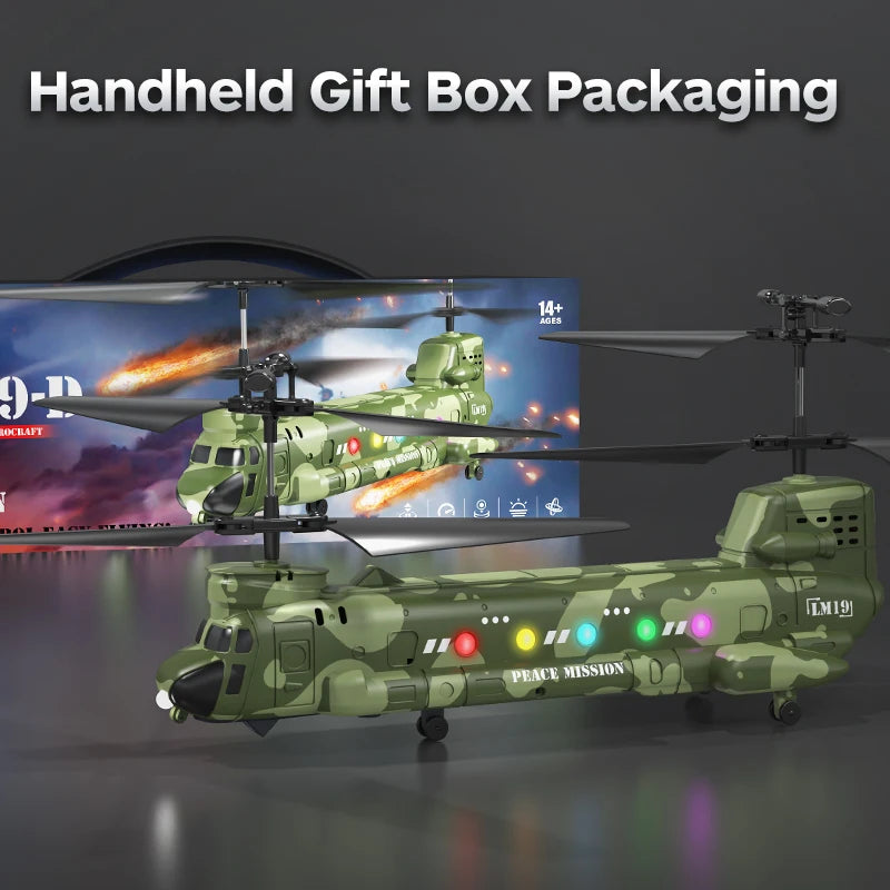 2025 LM19-D Chinook Helicopter 2.4g Remote Control Aircraft Hd Aerial Photography Of Children'S Military Toy Model Xmas Gift Toy