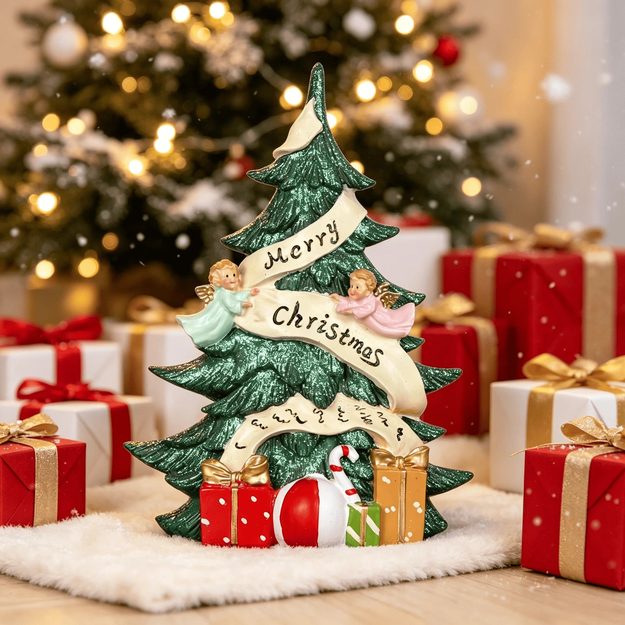 Creative Angel Christmas Tree Ornament Christmas Decorative Resin Crafts Home Festival Party Desktop Decor Accessories Gifts