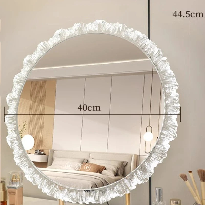 Round Bathroom Mirror Led Light Makeup Full Length Mirror Big Art Espelho De Banheiro Para Parede Home Decoration Accessories