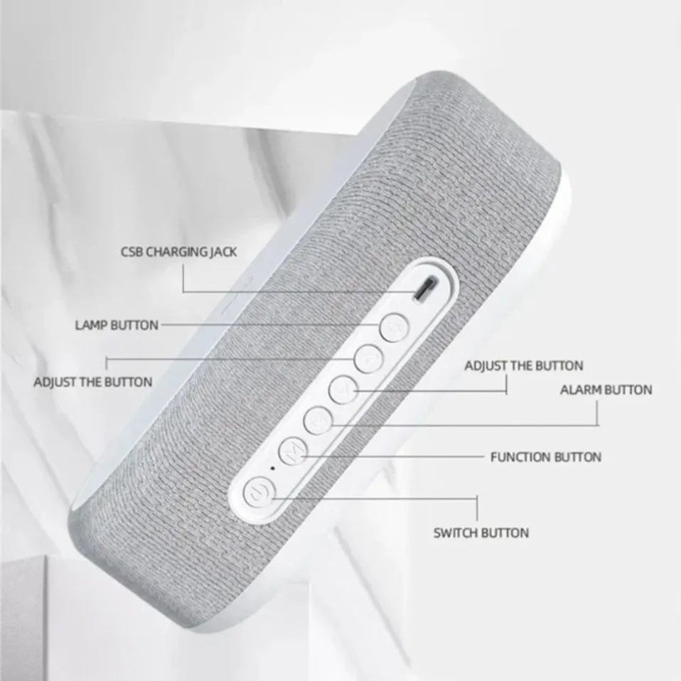 Wireless Charger Pad Phone Alarm Bedroom Lamp Night Light Desktop Clock Thermometer For iPhone 17 16 15 14 13 Fast Charging Dock