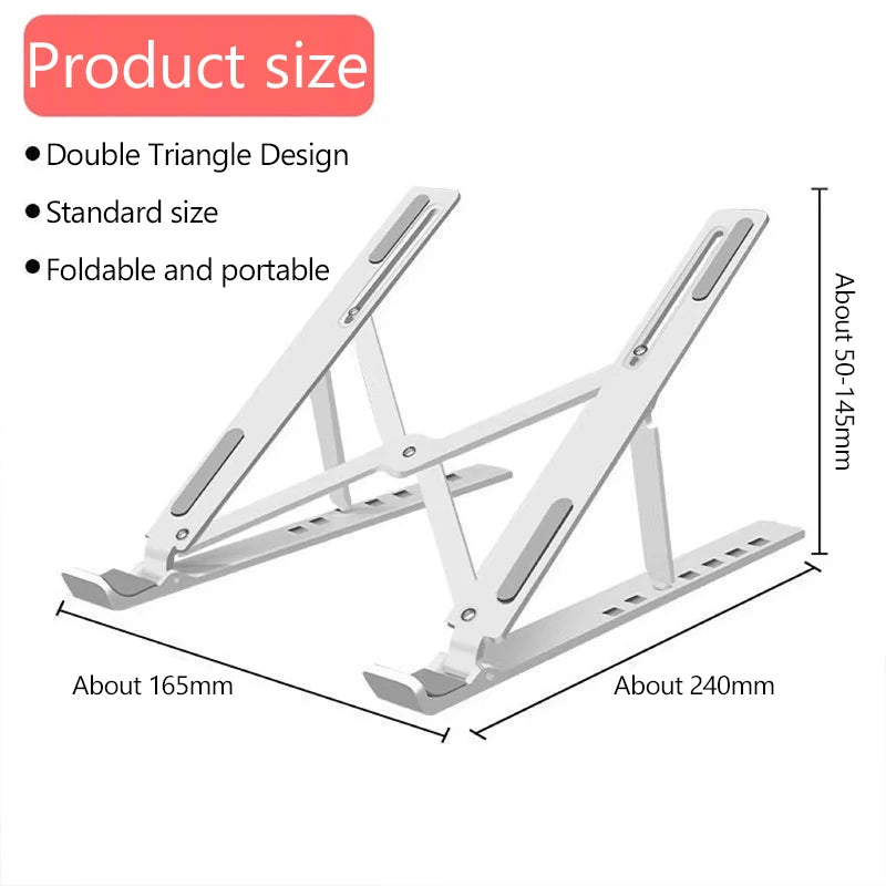 8 Gear Foldable Laptop Stand Holder Portable Notebook Support Base Adjustable Riser Cooling Bracket Laptop Cooler Accessories