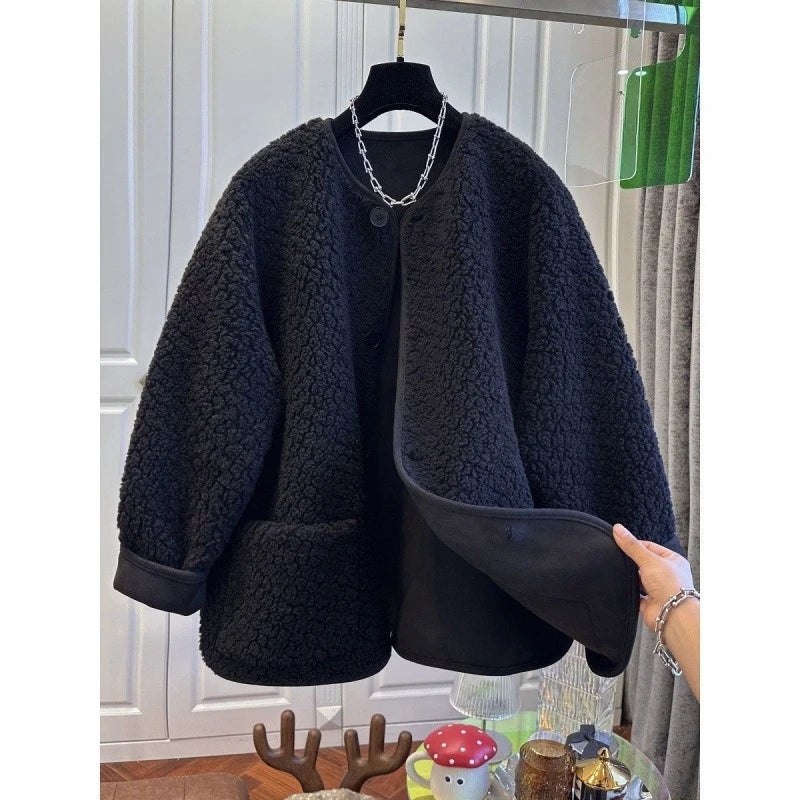 Women Winter Woolen Coat 2026 Spring Single Breasted Loose Female Long Sleeve Jacket Office Lady Street Short Coats