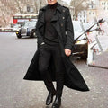 Men's Long-Slevee Luxury Full Length Trench Streetwear Casual Long Thin Coat Fashion Trench Coat Long Overcoat Winter Business