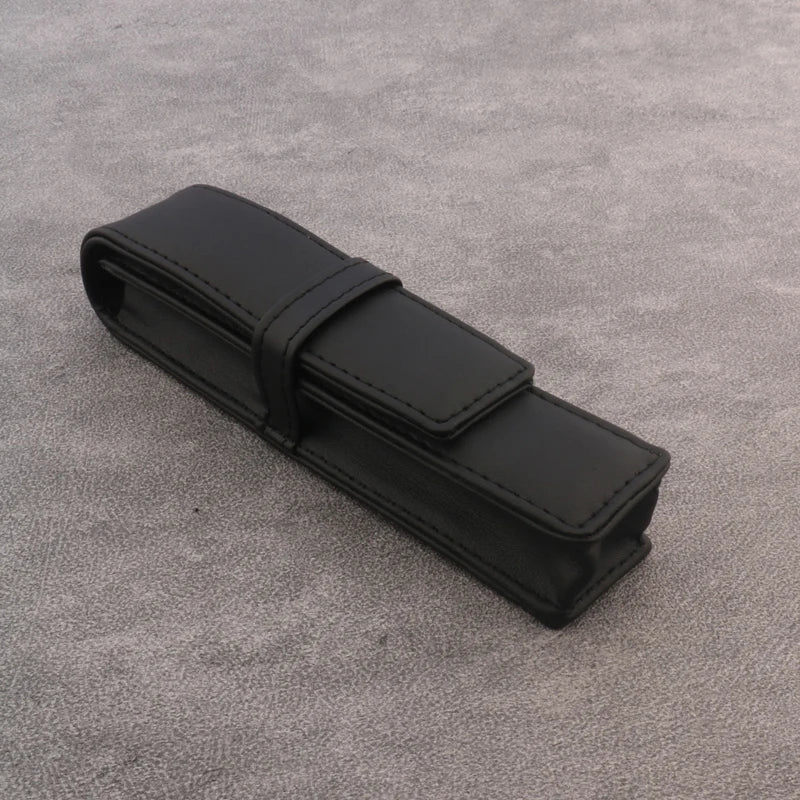 1pc Leather Pen Bag Packaging Bag Black Business Classmates Gift Case Stationery Office Supplies Bag
