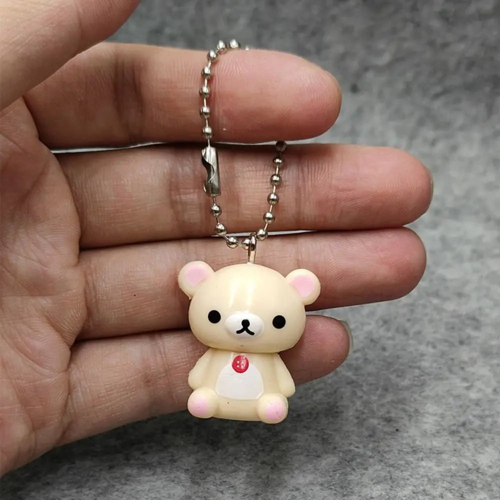 New Kawaii Style Rilakkuma Key Chain Mini DIY Pendant Decor Couple Design Cute Necklace Accessories