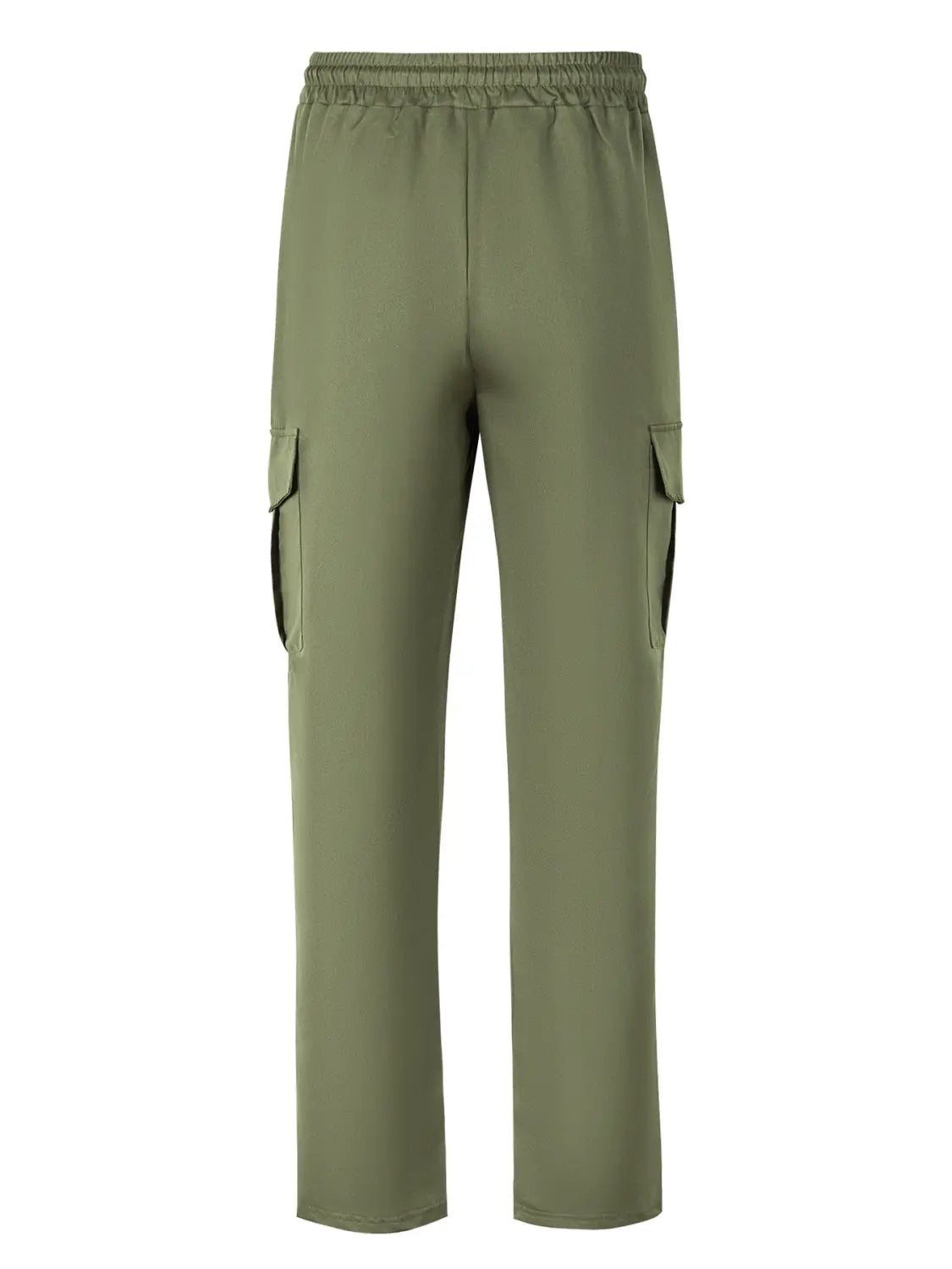 Herren olivgrüne Multi-Taschen-Cargohosen, lässige Jogginghosen, mit elastischem Bund und Seitentaschen.