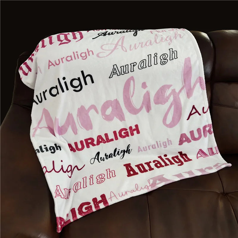 Baby Blanket Swaddling For Newborn Name Personalized Infant Crib Flannel Fleece Blanket Swaddle Baby Bedding Birthday Gift