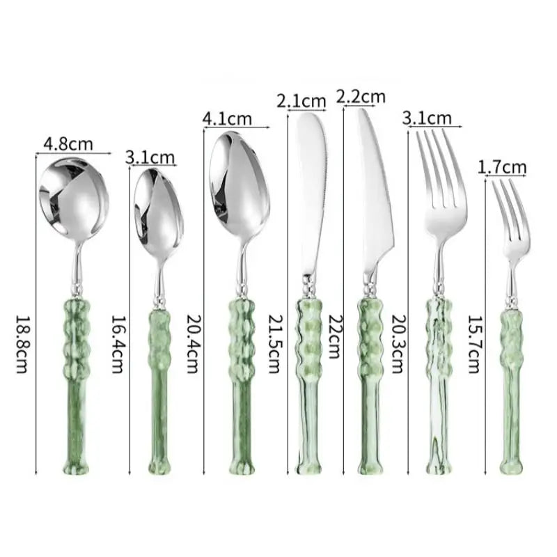 Refined Stainless Steel Western Dining Cutlery Set for Hotels