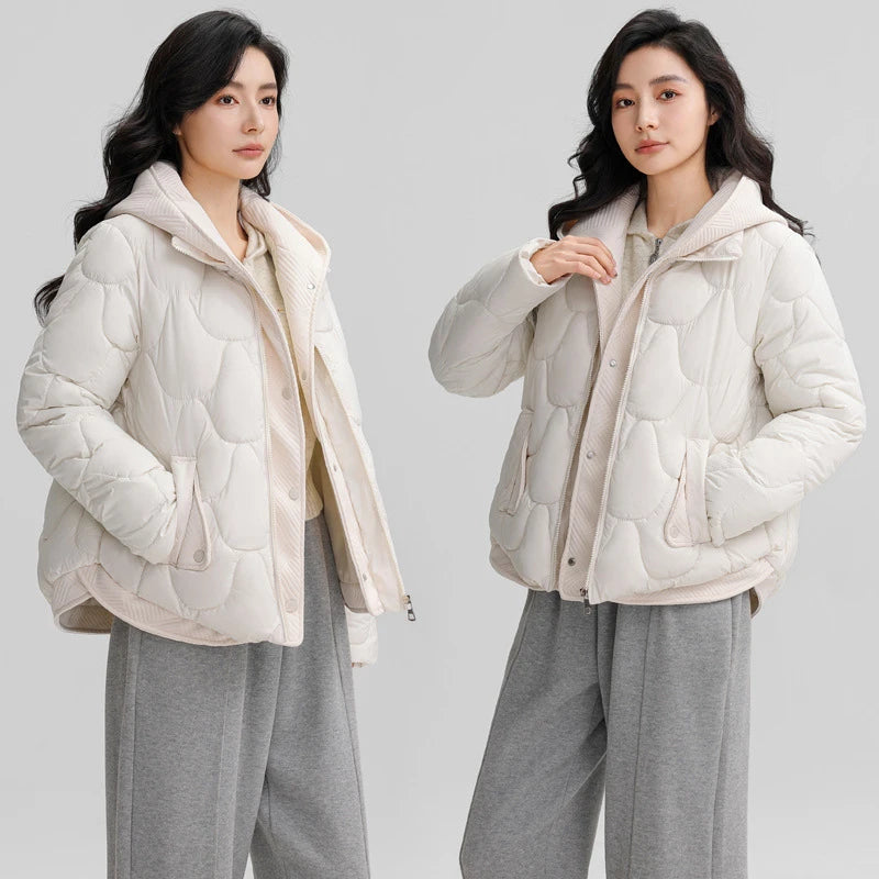 Winter New Fashion Cotton-Padded Jacket Women Small Slim Hooded Solid Parkas Girls Warm Coat Down Sustans Jackets Overcoat