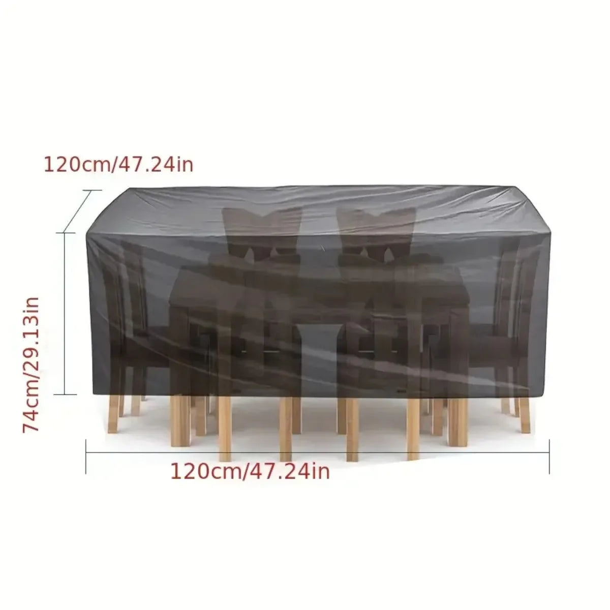 Outdoor Patio and Terrace Furniture Cover, UV-resistant, Suitable for Rectangular Coffee Table Lawn and Patio Set