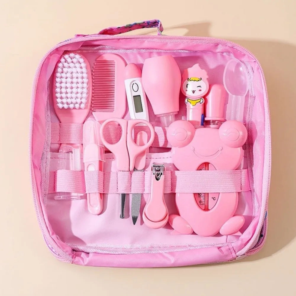 13Pcs/Set Multi-functional Baby Care Kit Nasal Aspirator Hair Wash Brush Newborn Care Essentials Nail Clipper Comb