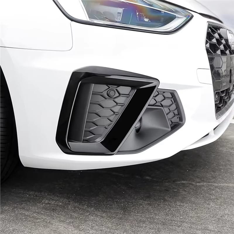 black honeycomb-patterned front bumper air intake grille for white audi a4 b9 2020 2024 fog lamp cover