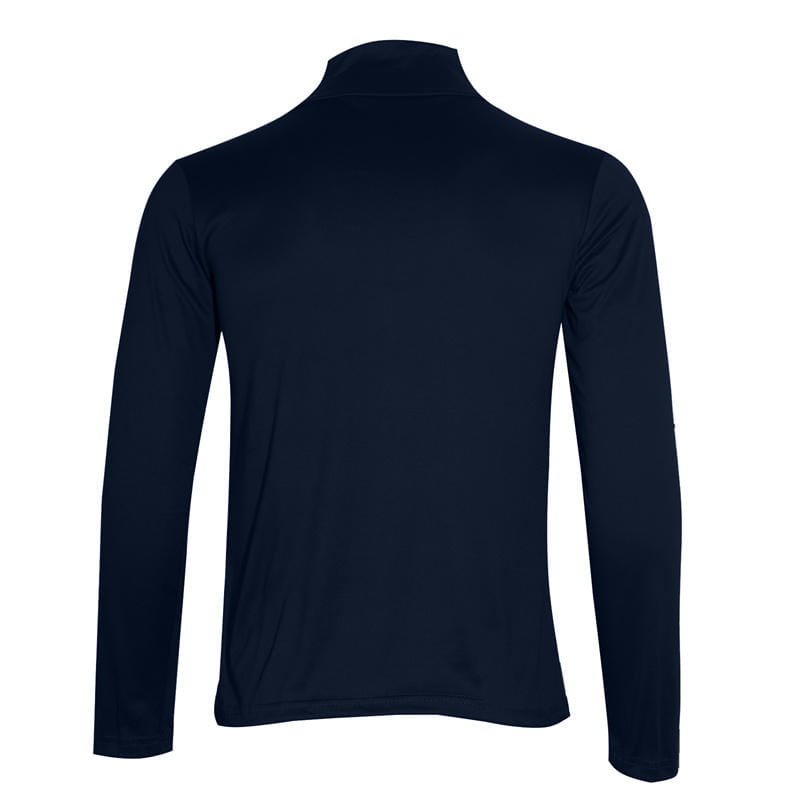 Herren-Thermo-Rollkragenpullover Slim Fit Langarmshirt in Marineblau mit hohem Kragen und glattem, figurbetontem Stoff.
