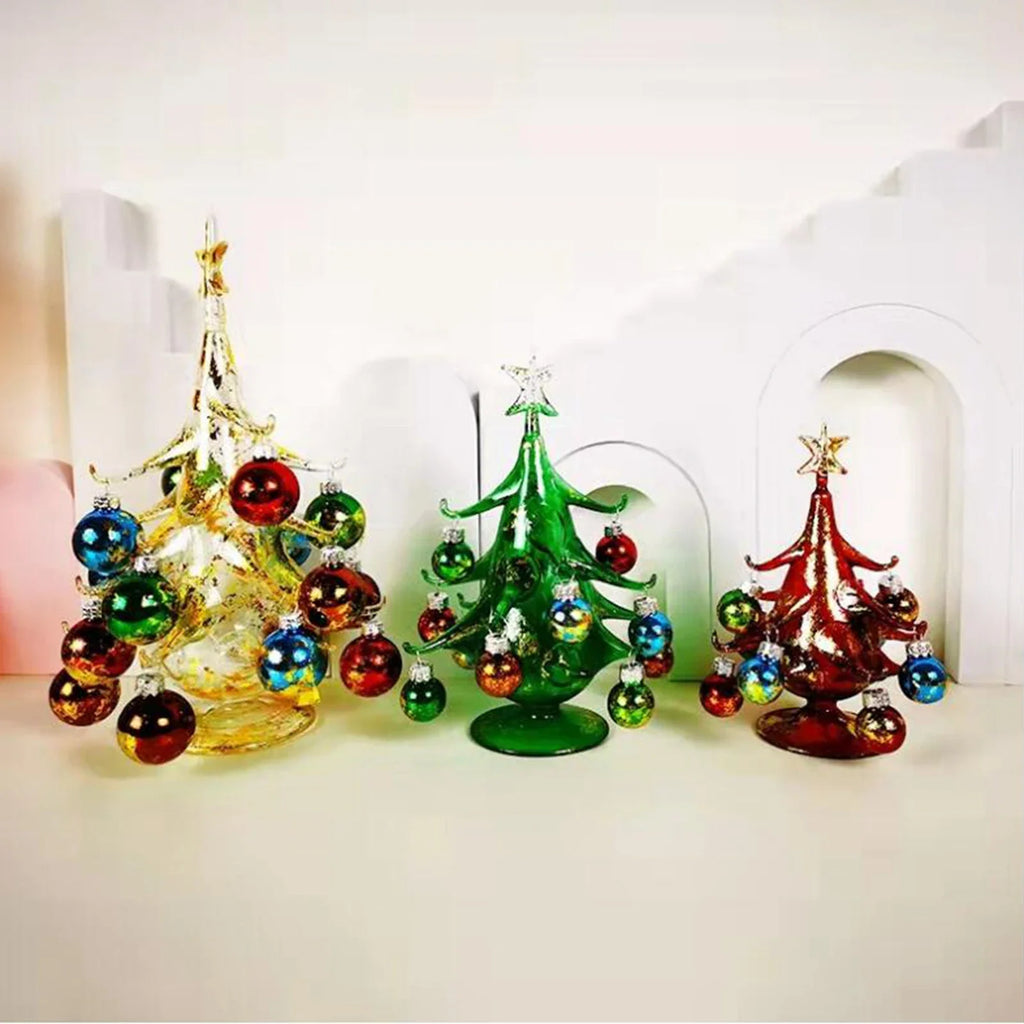 Christmas Tree Children's Handmade DIY Stereo Glass Christmas Tree Scene Layout Christmas Decorations Ornaments Hot