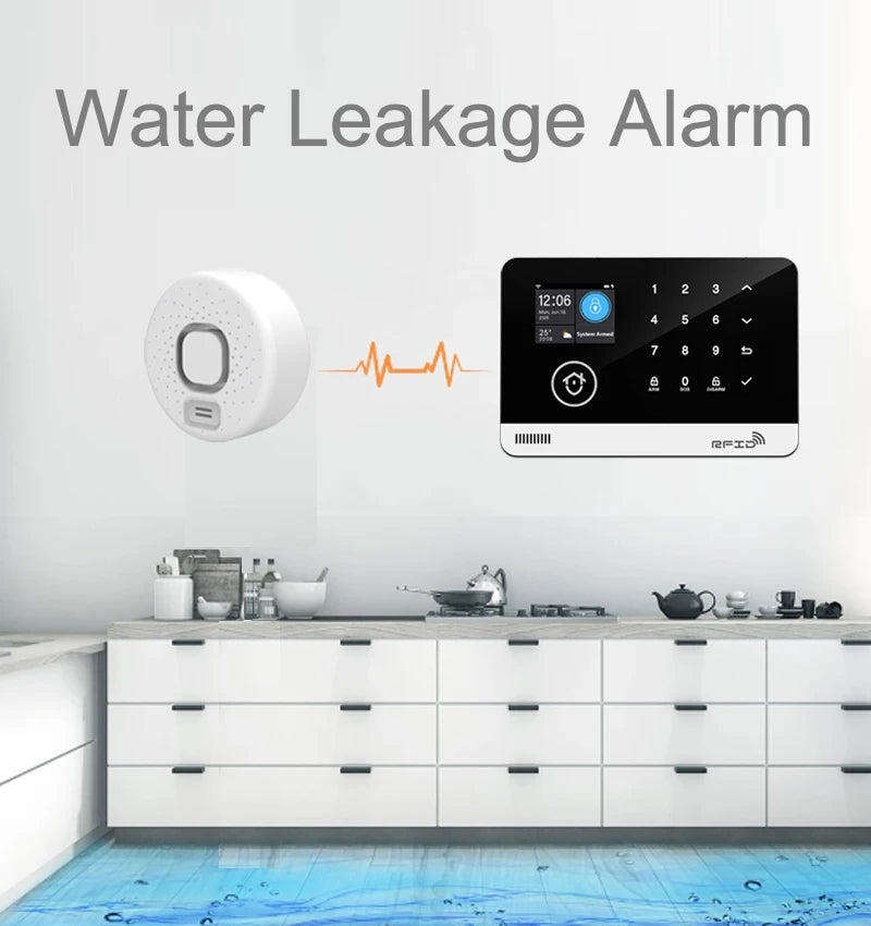 WiFi GSM Home Security Alarm System Work With Tuya Smart Life APP Touch Keyboard RFID Wireless Door Motion Water Sensor Alarm