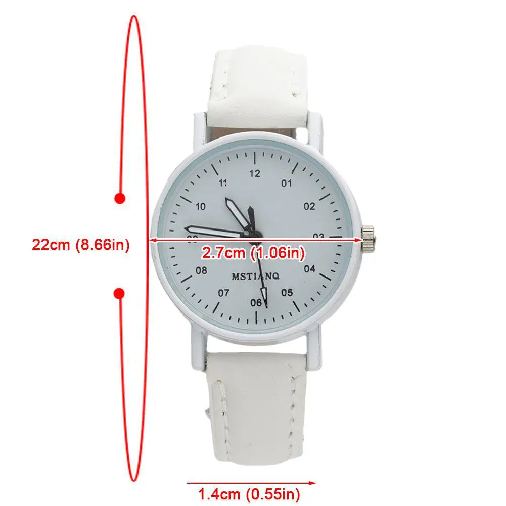 Women Watches PU Leather Strap Women Quartz Wristwatches Waterproof Round Dial Retro Watch Ladies Girls Quartz Wristwatch