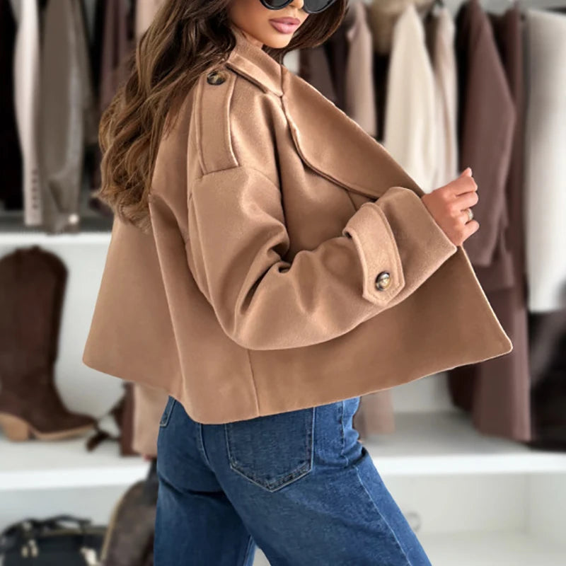 New Blazers Women Fashion Short Jacket Woman Casual Turn Down Down Long Sleeve Outwear Women Autumn Winter Coat Women Tops