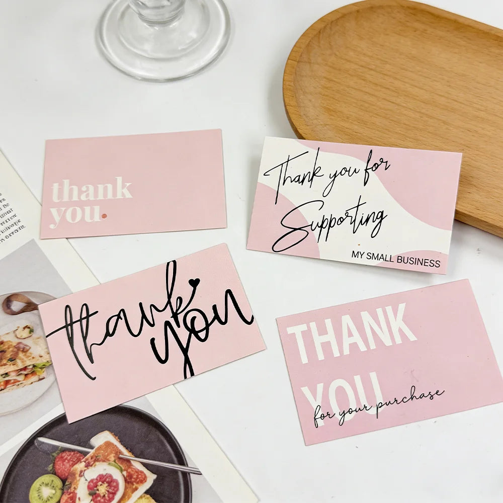 100 Thank You Cards, Small Business Appreciation Gift Cards, for Small Business Supplies, Wishing You a Wonderful Day Cards