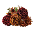 A bouquet of artificial flowers in burgundy and amber silk Persian peony for home decoration and send flowers gifts