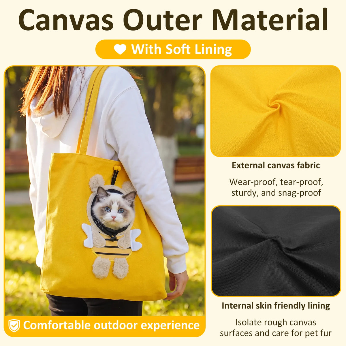 Pet Carrier Tote Portable Head Out Pet Tote Bag with Collar Safety Buckle Breathable Cat Dog Travel Bag Pet Supplies for 6-8Kg