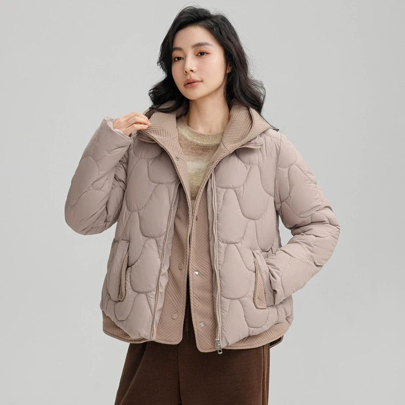 Winter New Fashion Cotton-Padded Jacket Women Small Slim Hooded Solid Parkas Girls Warm Coat Down Sustans Jackets Overcoat