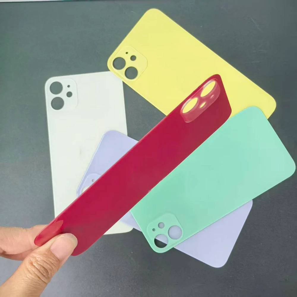 Back Glass Cover For iPhone 11 Replacement Rear Battery Door Housing Cover With Camera Lens Full Housing Back Panel Repair Parts
