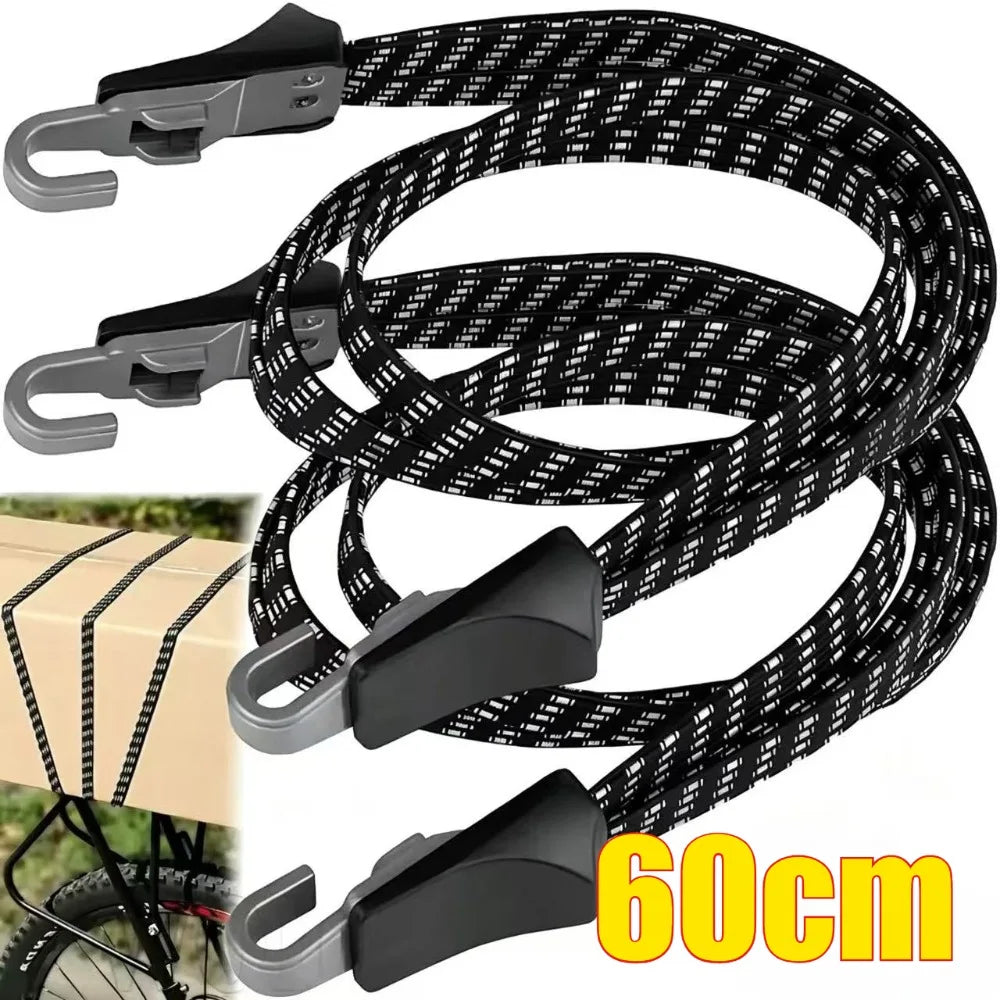 Bicycle Luggage Rope Elastic Carrier Rack Straps Elastic Rubber Belt Buckle Rope Belt With Hook Mountain Bike Bag Accessories