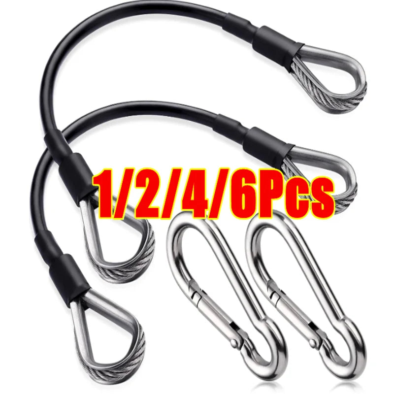 1-6Pcs 25cm Gym Cable Extension Compatible with Bowflex Home Gym Accessories for LAT/Tricep Pull Down and Leg Extensions Machine