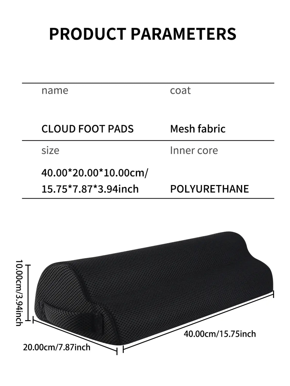 ergonomic footrest with lumbar support and led lighting featuring a black mesh fabric cloud foot pad with a soft polyurethane inner core