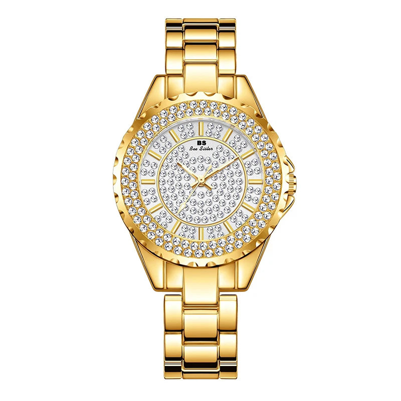 Women Gold Bracelet Dress Watches 2025 Top Brand Luxury Ladies Wrist Watches For Female Clock Fashion Elegant Full Steel