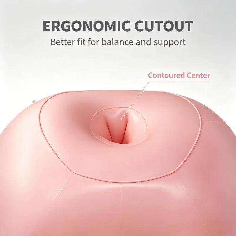 Portable Inflatable Pillow Dual‑Use As Inflatable Yoga Ball Soft Balance Trainer Cushion for Home Fitness Yoga Pilates Exercise
