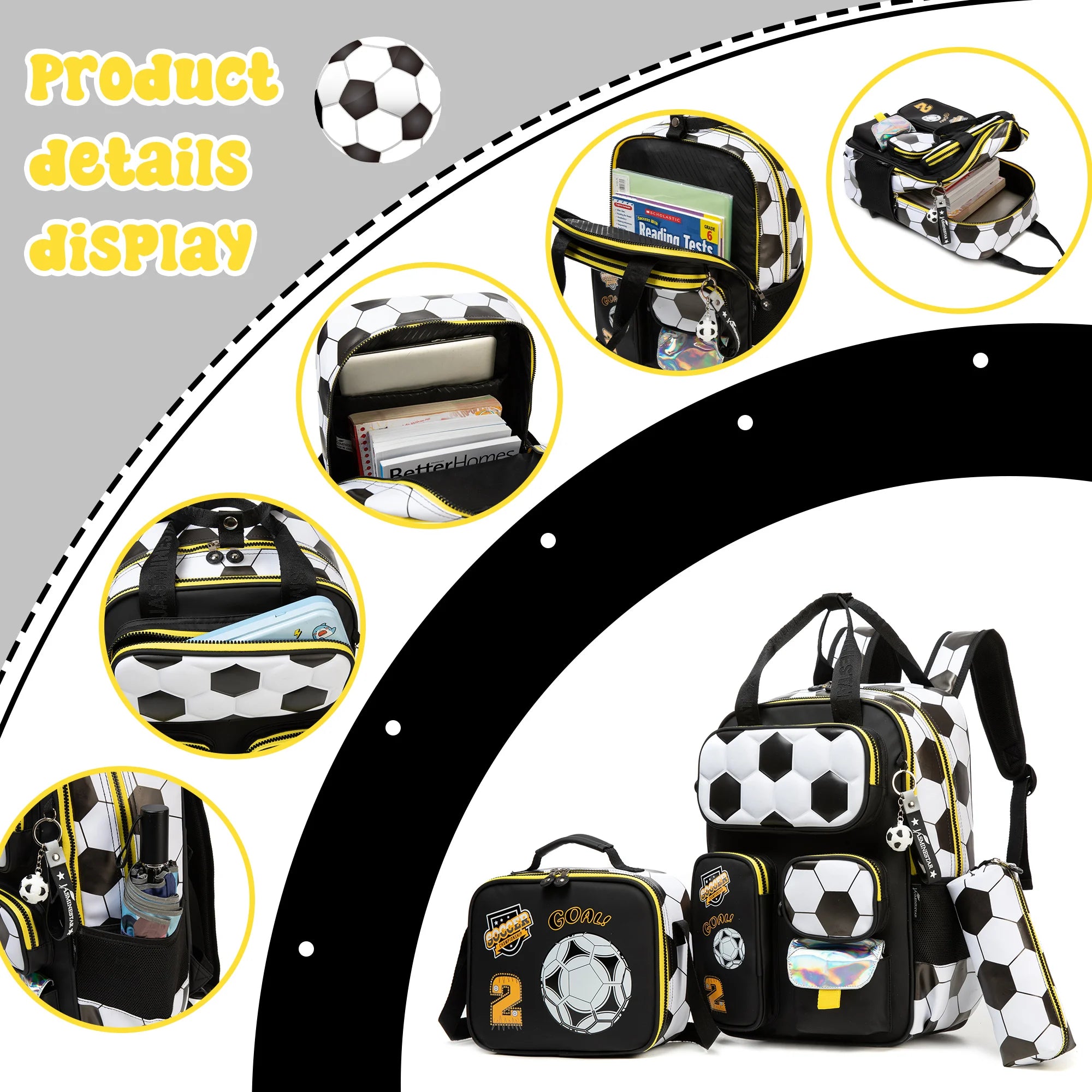 Kids School Backpacks for Boys Backpack with Lunch Bag for Elmentary Students Kids Travel Bookbag for Boys Age 6-12