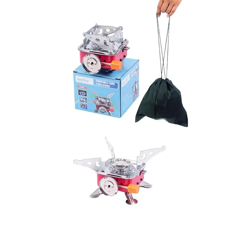 Camping Gas Stove Portable Foldable Windproof Rust Resistant for Hiking Backpacking Picnic BBQ Campsite Use
