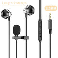 2Meters Live Streaming Karaoke Wired Earphones 9D HiFi Heavy Bass Dual Mic Headsets 3.5mm AUX/Type-C Digital Chip In-Ear Earbuds