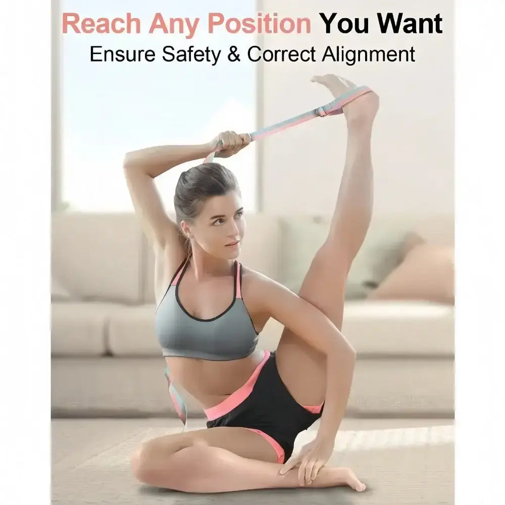 Pink and gray latex resistance band in a pilates equipment kit 13-piece fitness set for strength training and flexibility exercises.