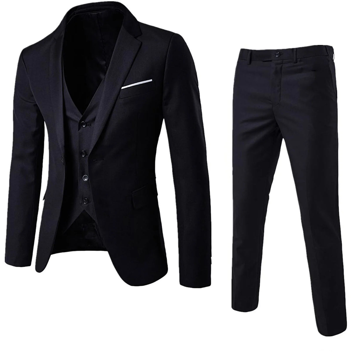 Men Blazers 3Pieces Sets Wedding Formal Elegant Business Luxury Full Vest Pants Coats Classic Jackets Suit Coat Blazers Trousers