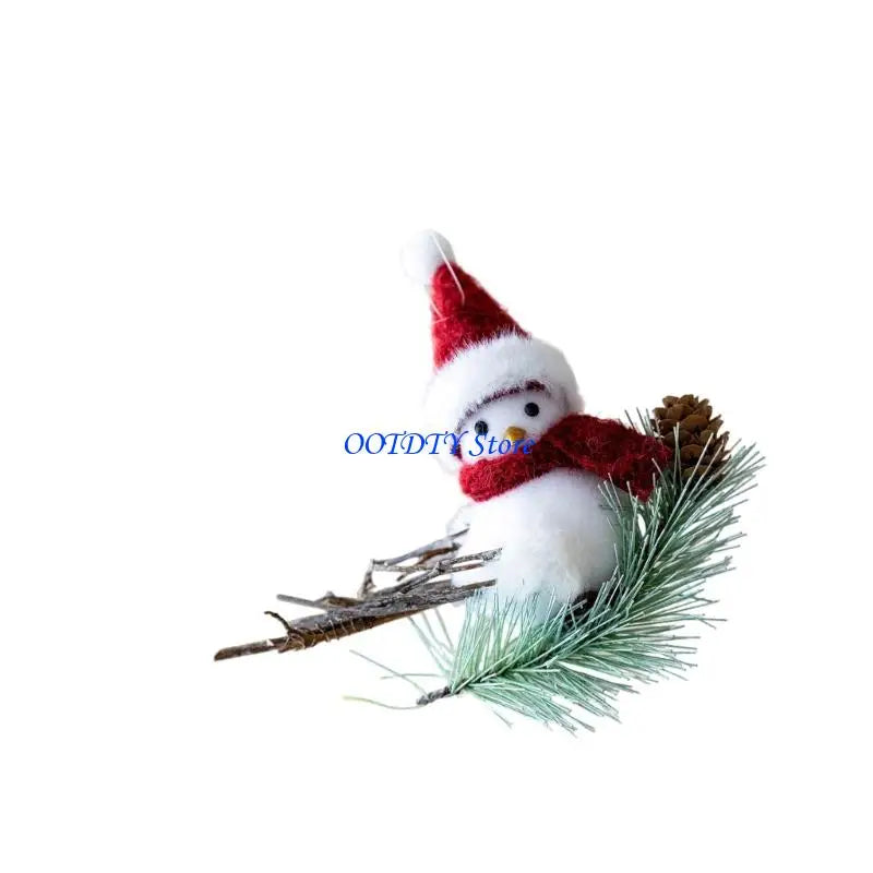 367A Holiday Couple Bird Decors Foam Craft With Santa Hat Seasonal Display Accent