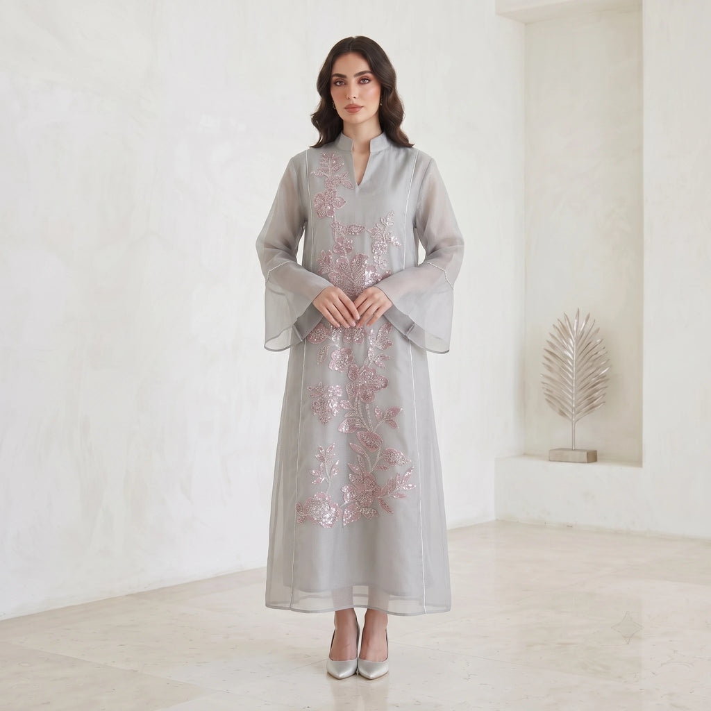 Aiyu Nuex Abaya Woman Traditional Chinese Style Peony Women's Traditional Dresses and Abayas Embroidery Long Loose Kaftan