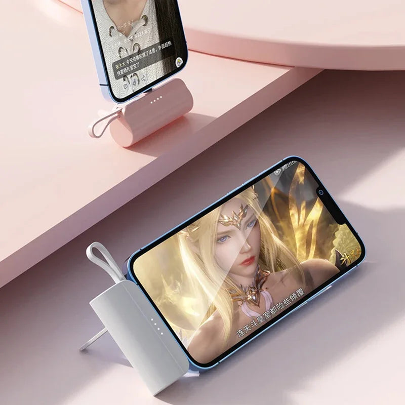 Mini Power Bank Portable 10000mAh Power Phone Charger Capsule Dual USB-C Ports For IPhone16/15/15plus/15pro/15proMax and Android