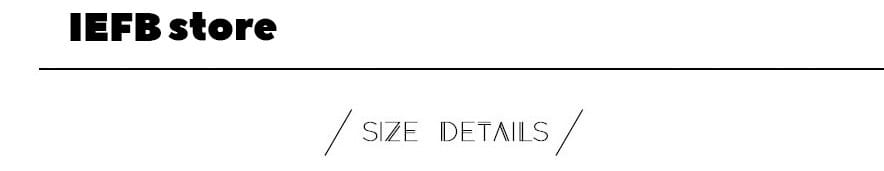 The image displays size details text from iefb store for iefb men black vintage wide leg jeans.