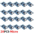 Micro USB/Type C 5V 1A Charger Board with Dual Protection Functions 18650 Charging Module Lithium Battery Module Battery Holder