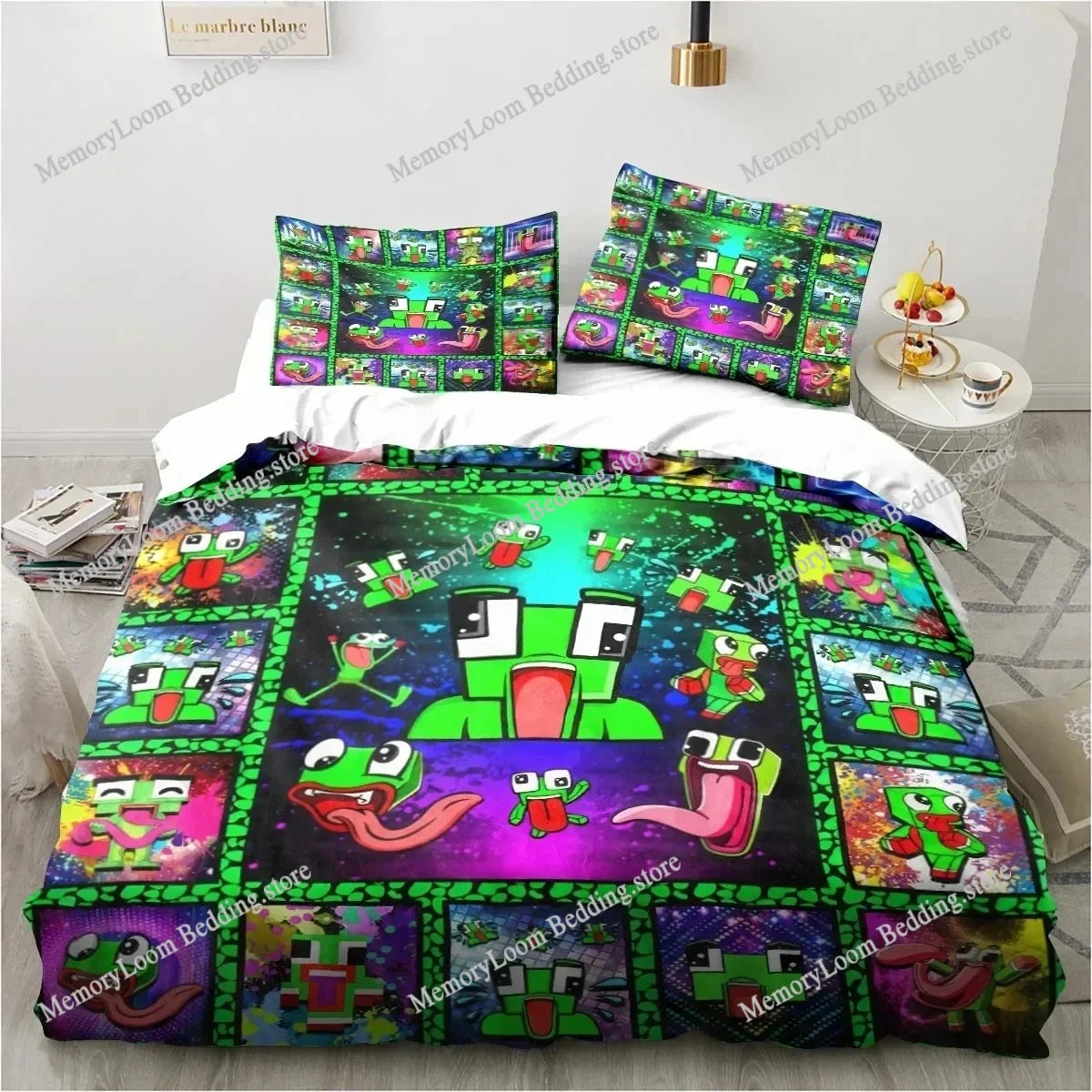 Cartoon Funny Play Unspeak.able Bedding Set Bedroom Soft Bedspreads for Bed Comefortable Duvet Cover Quilt and Pillowcase
