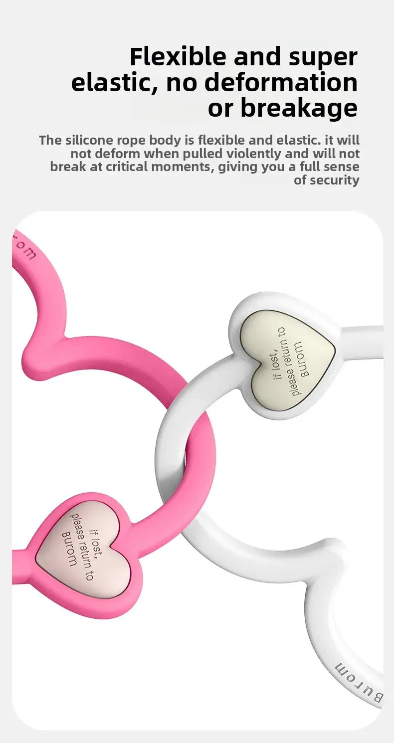 rosa-weißer Silikon-Herz-Handy-Handgelenkriemen mit flexiblem elastischem Design für die Handgelenk-Nutzung am Smartphone