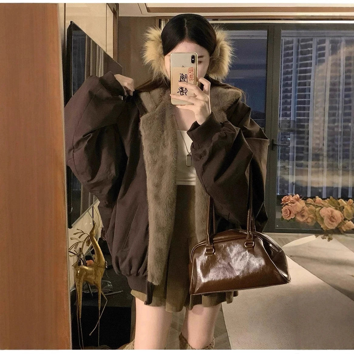 Winter Women Jacket Coats Parkas Female Double-sided Cotton Hooded Overcoat Thick Warm Jackets Windproof Casual Snow Outerwear