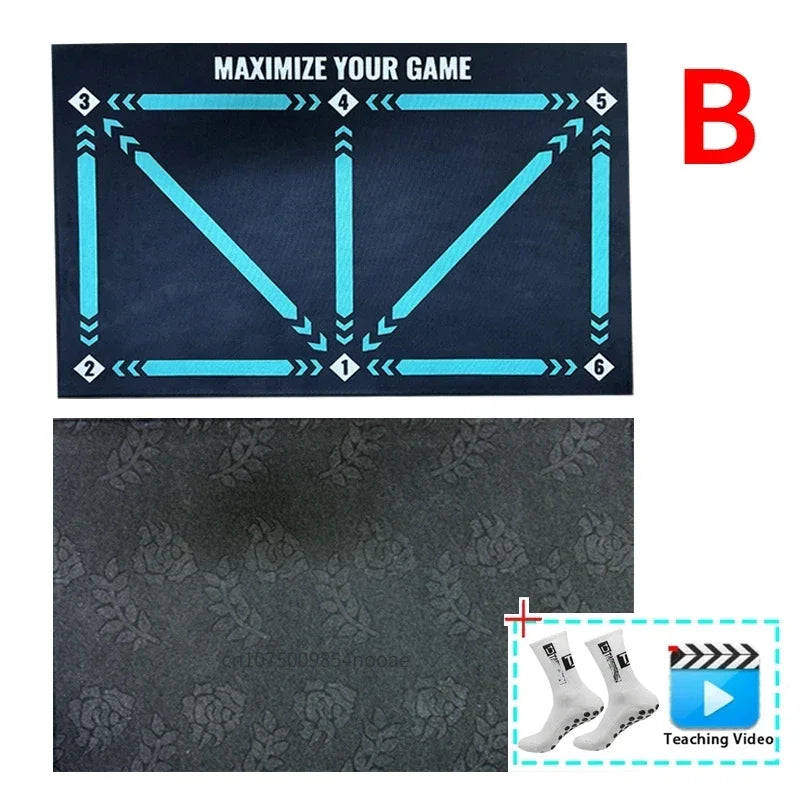 Football Training Mat 90cm Durable Non Slip Foldable Ball Control Step Carpet Indoor Soundproof Fitness Mat Training
